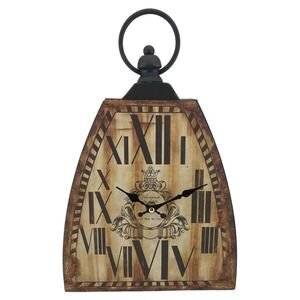 Kettle Bell Clock Shed Collection Brown Metal Wall Mantel Desk Shelf 9x12.7" NEW